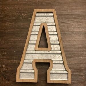 Wood and Metal Letter A Decor